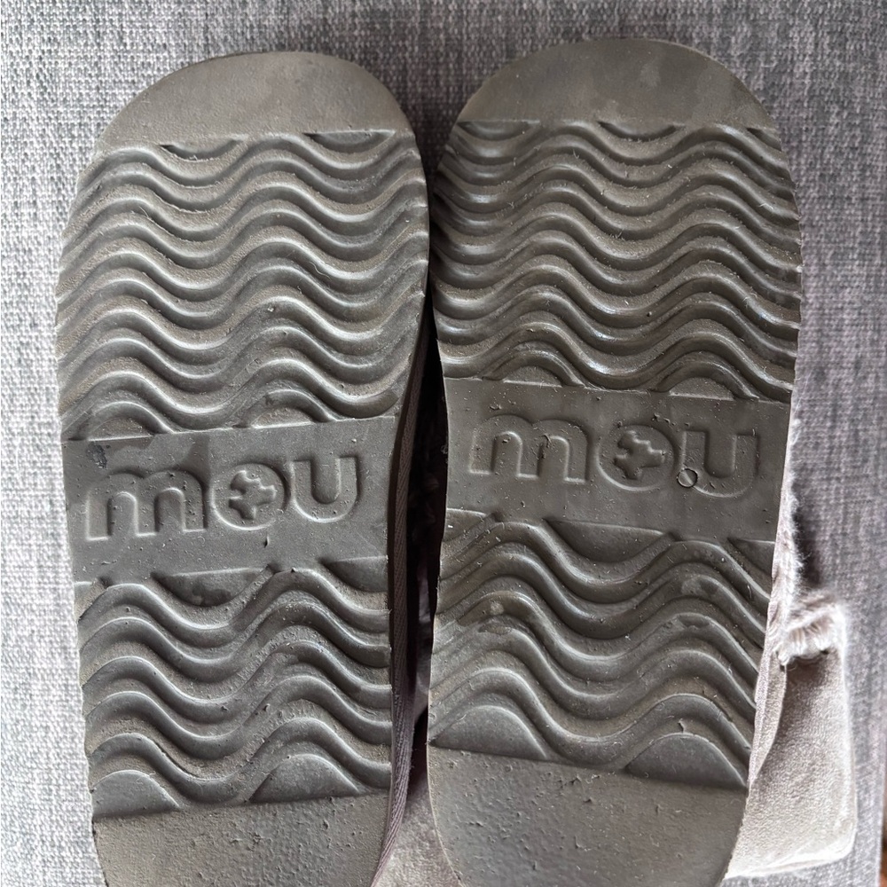 Mou Gray Suede Moccasins - Picture 3 of 4